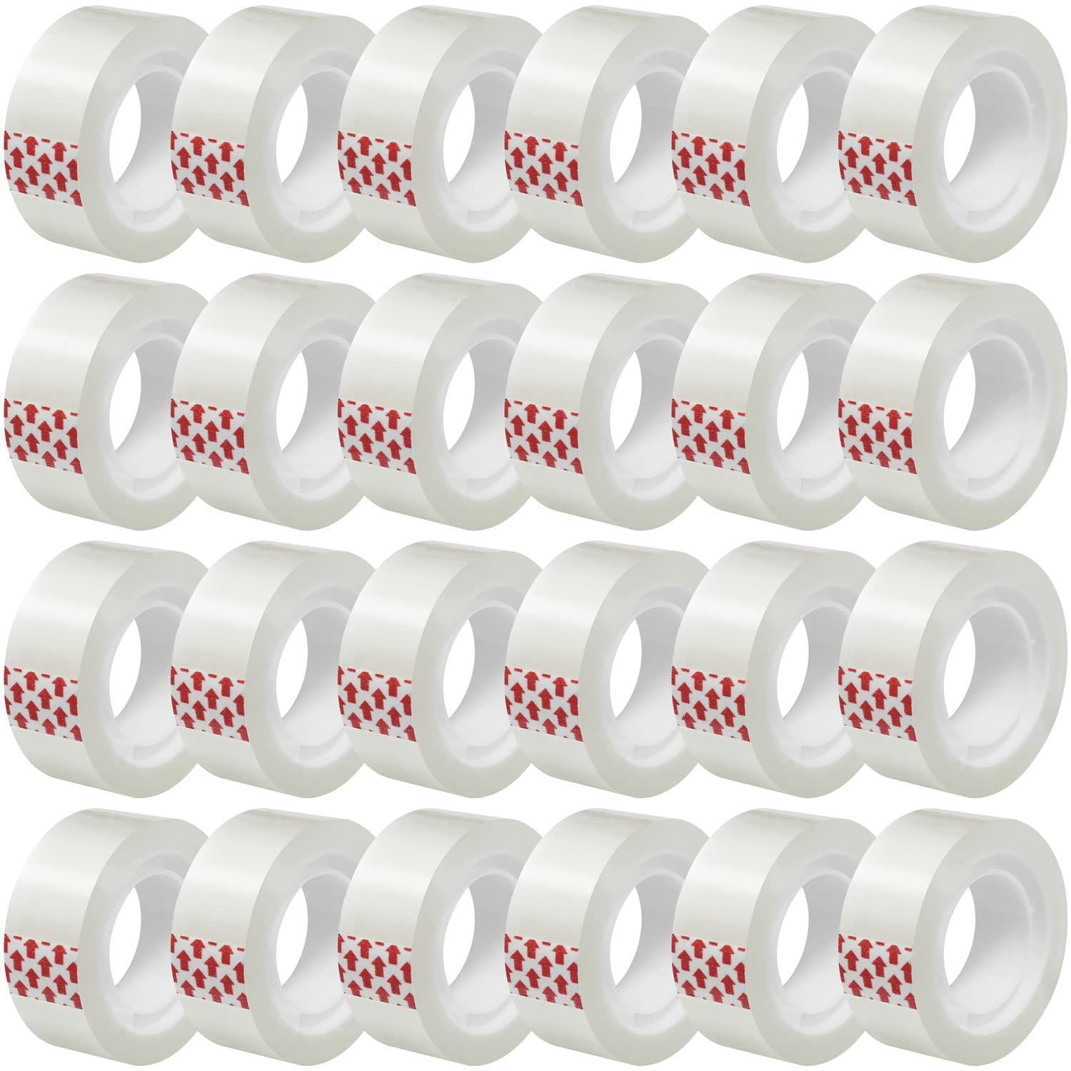 24 Rolls Refills, Clear Tape, 3/4 x 800 Inches, Glossy Gift Wrapping Tapes for Dispenser, Office, School, Home