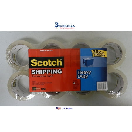 24 Rolls Scotch 3M Heavy Duty Clear Packaging Shipping Tape 54.6yd.ea Roll