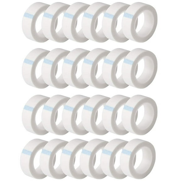 24 Rolls White Eyelash Tape, Adhesive Fabric Lash Tapes for Eyelash Extension Supply 9 M/ 10 Yard