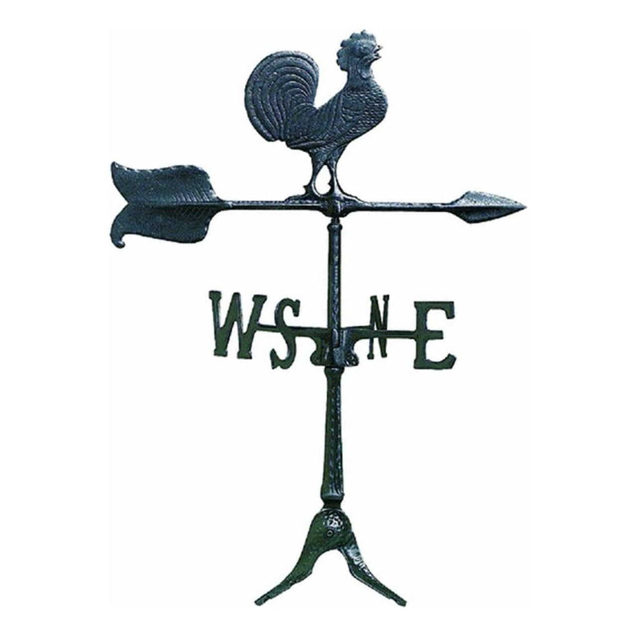 24" Black Recycled Aluminum Rooster Weathervane