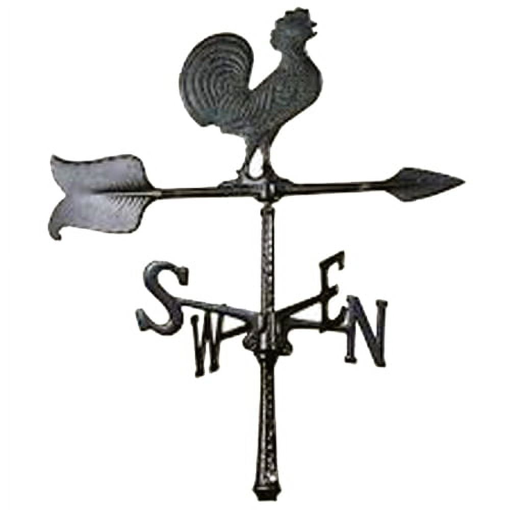 24" Black Recycled Aluminum Rooster Weathervane