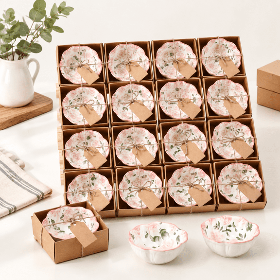 24 Rose Party Favors For Guests Small Ceramic Bowl Bulk