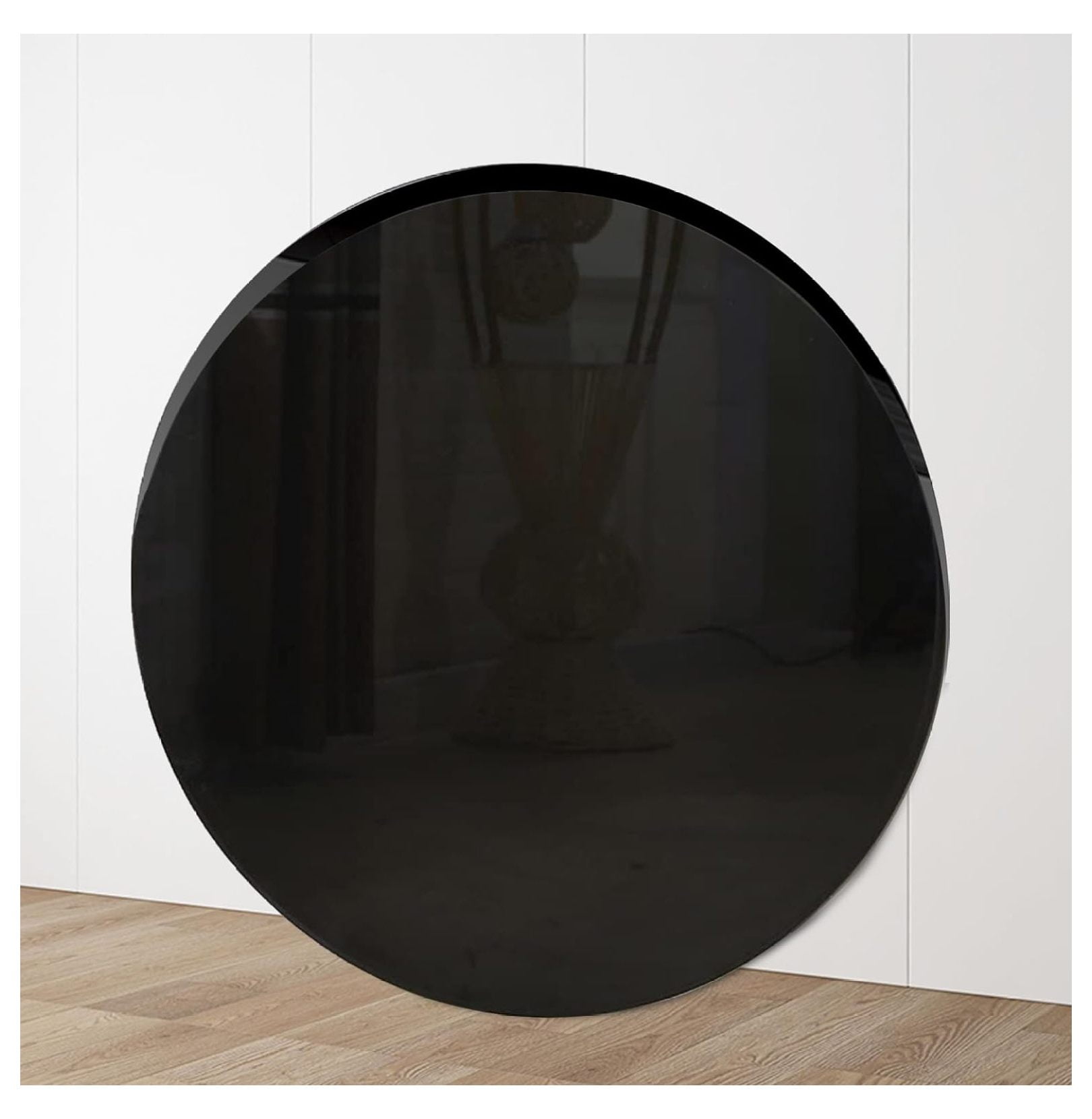 24" Round 3/8" Inch Thick Black Tempered Glass Table Top Coffee Table