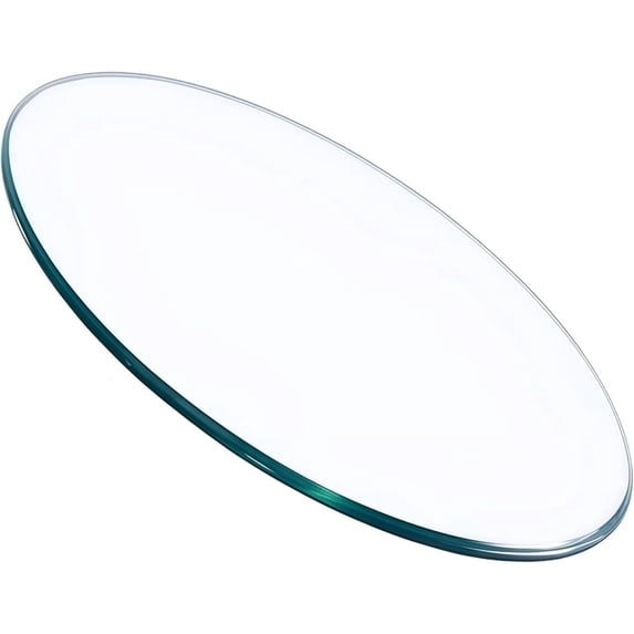 24" Round 3/8" Inch Thick Tempered Glass Table Top - Beveled Edge Clear