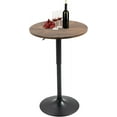thumbnail image 1 of 24" Round Bar Table, Bistro Pub Table, Adjustable Height Pub Table, 360° Swivel Cocktail Bar Table with Metal Base and MDF Top, Suitable for Small Space, Bar, Bistro, Café, Brown, 1 of 6