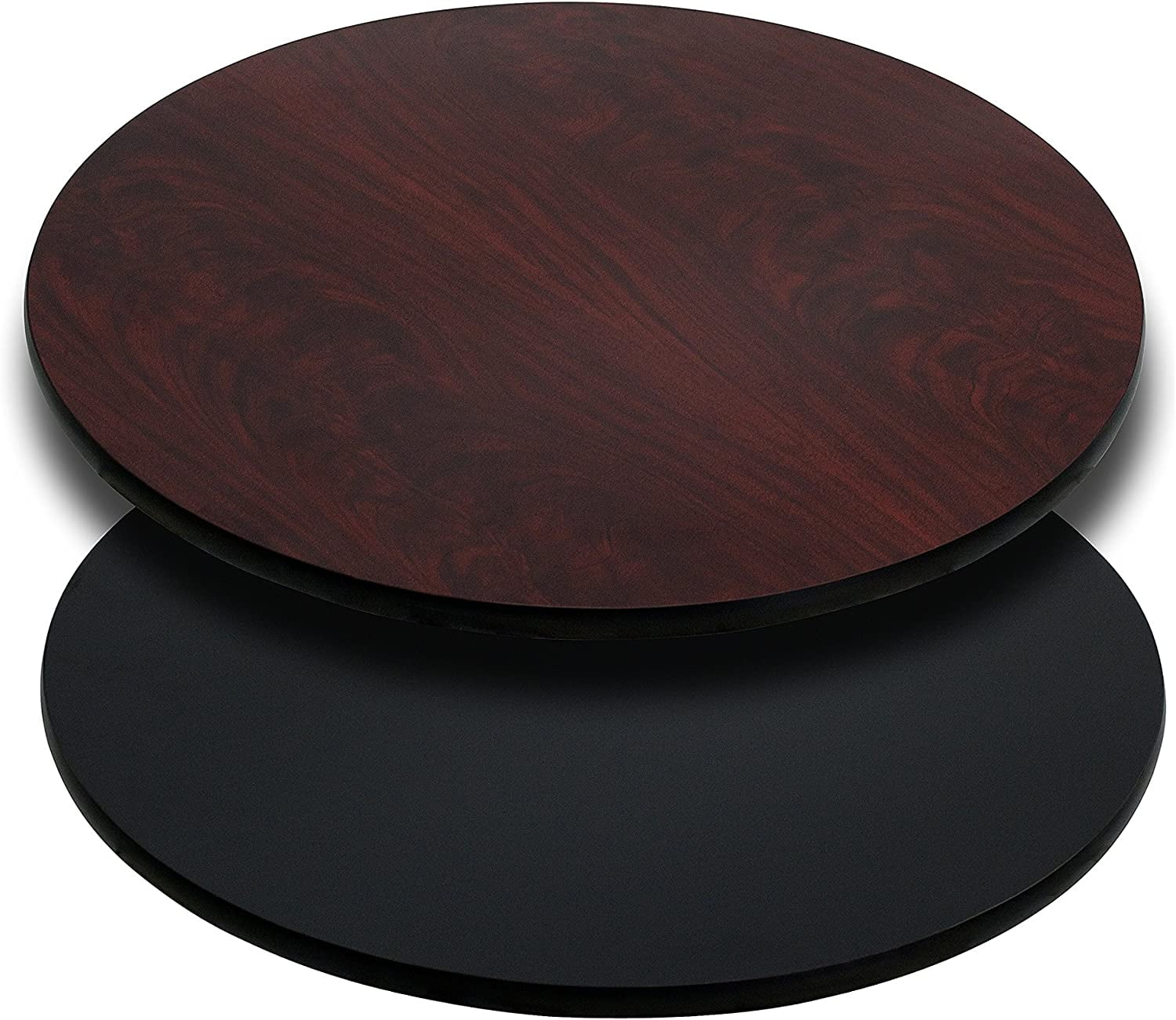 24" Reversible Mahogany/Black Laminate Commercial Table Top