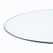 24" Round Clear Tempered Glass Table Top By Spancraft Glass
