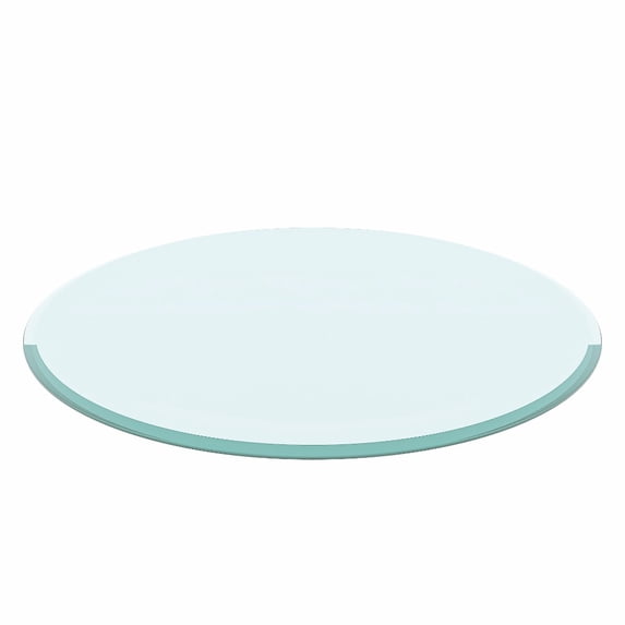 24“ Round Glass Table Top, Tempered Glass 1/2” Polished Edge, Coffee Table Top