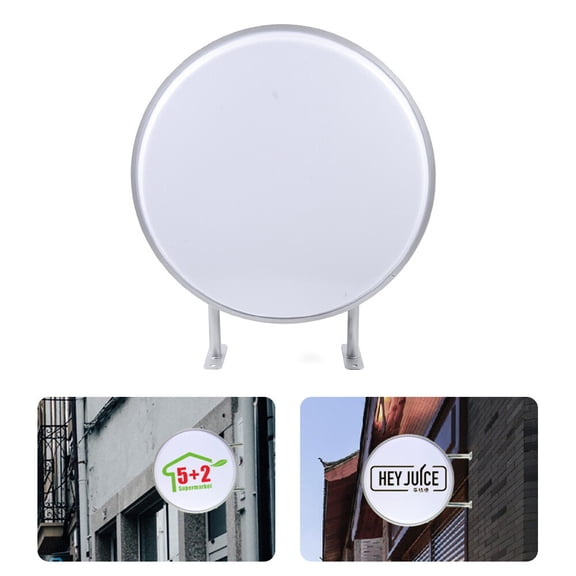 24" Round LED Double Sided Light Box Outdoor Sign Advertising Light Store Bar 110V 15W IP65 for Stores, Supermarkets, Beauty Shops, Nail Salons