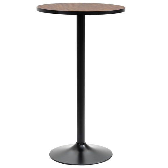 24" Round Pub Bistro Table | Suitable for Relaxing with Coffee Indoors | Elm Wood and Industrial Steel Frame | Versatile for Décor