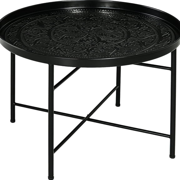 24" Round Tea Table with Brushed Finish / Enhances Home Aesthetics