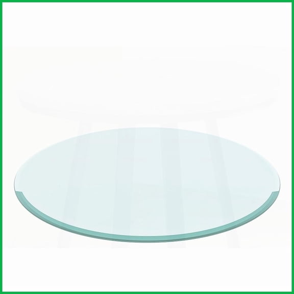 24" Round Tempered Glass Coffee Table Top - 2/5" Thick Polished Beveled Edge, Easy-Clean & Durable for Living Room