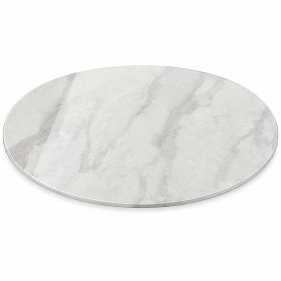 24" Round Tempered Glass Table Top with Gray Marble Design, DIY Replacement Cover Desktop, Round Glass Dining Tabletop, Coffee Tabletop, Patio Tabletop for Indoor and Outdoor Use