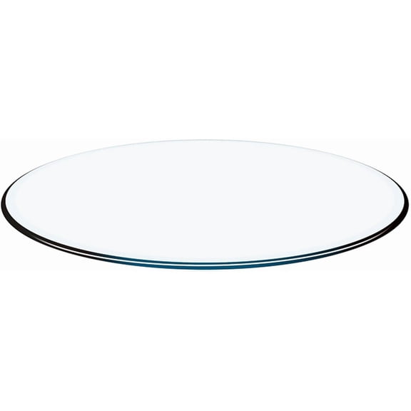 24" Round Tempered Glass Table Top, Transparent Table Surface 1/4'' Thick Pencil Polished Edge Multipurpose for Dining Table, Home Office Glass Countertop.