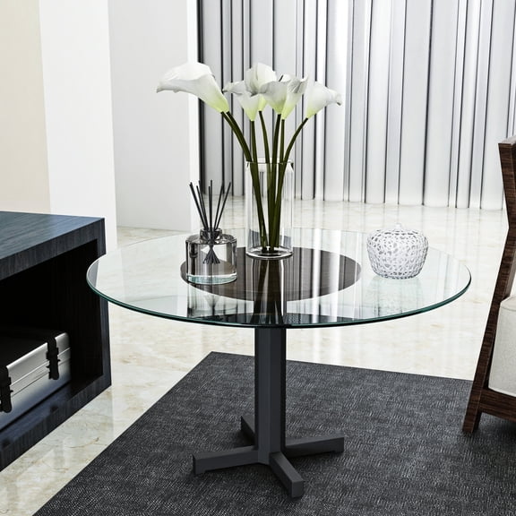 24" Round Tempered - Wear & Impact Resistant - Used in Guesthouse & Home - Polished Edge & Durable