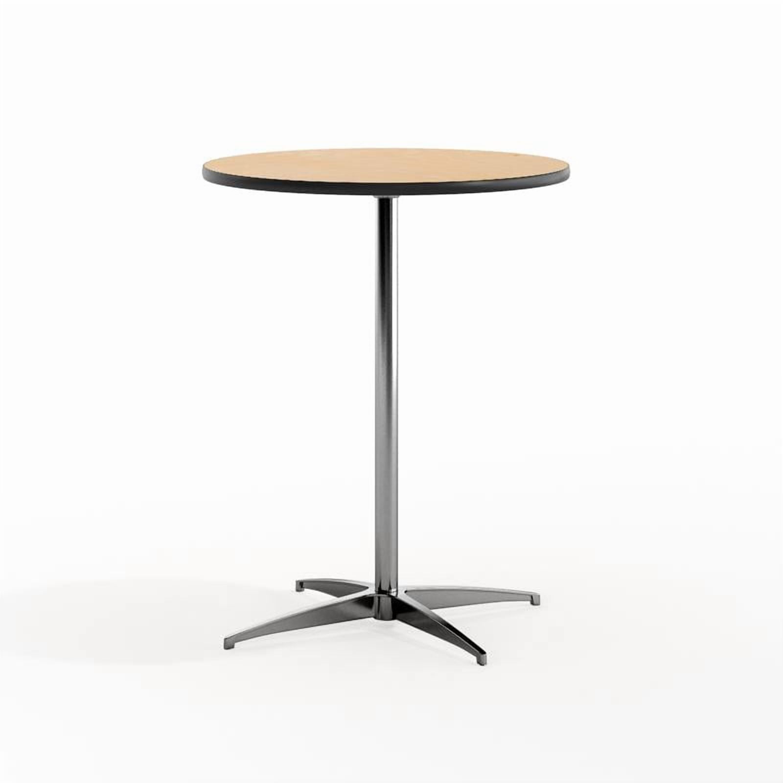 24'' Round Wood Cocktail Table with 30'' and 42'' Columns, Natural Wood — free download