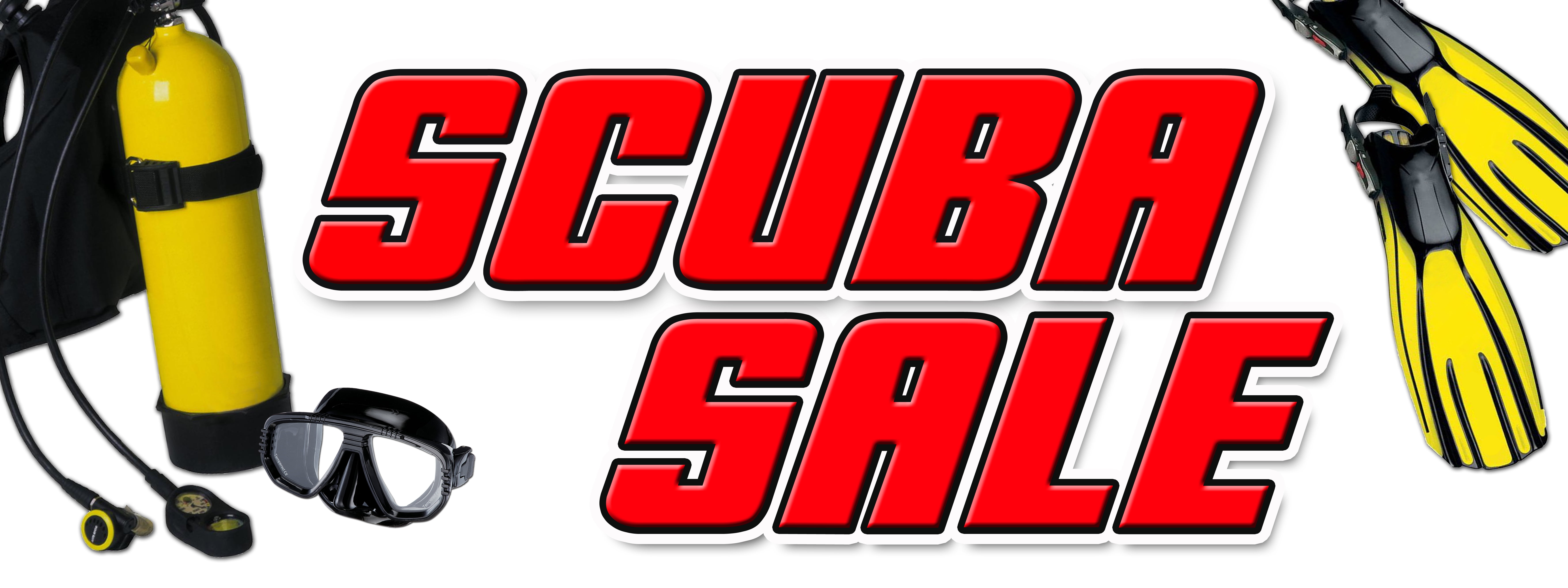 24" SCUBA SALE DECAL sticker diving shop equipment diver tank rental