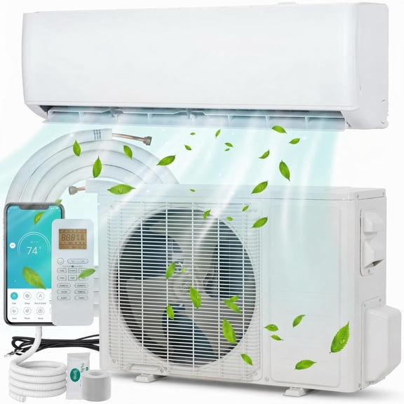24 SEER2 9,000 BTU Mini Split AC and Heat Pump, Cools/Heats Up to 450 Sq.Ft, 115V