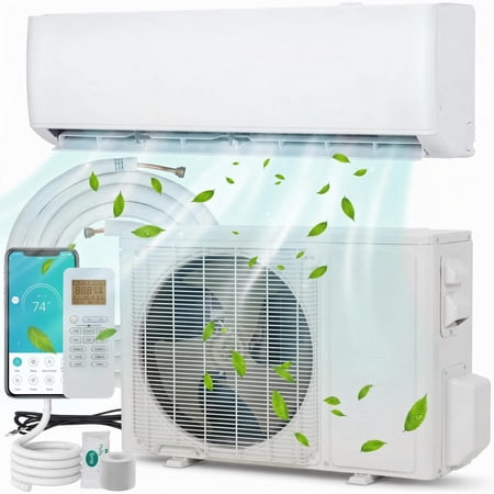 24 SEER2 9,000 BTU Mini Split AC and Heat Pump, Cools/Heats Up to 450 Sq.Ft, 230V