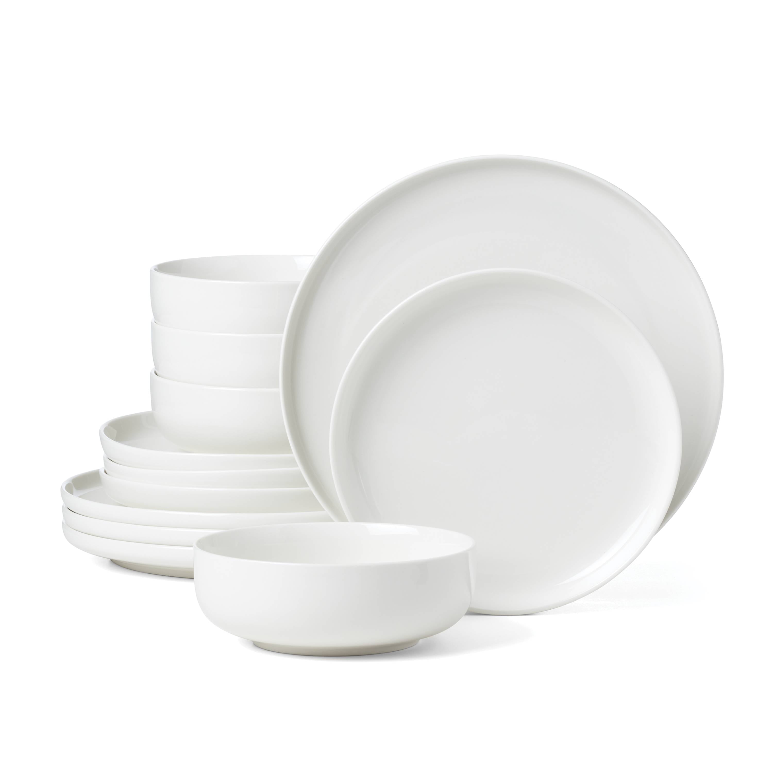 Oneida 365 24 Seven 12-Piece White Porcelain Tableware Set (Service for 4)