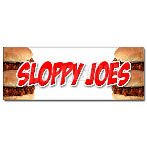 24" SLOPPY JOES DECAL sticker beef chicken bun sliders homemade food lunch
