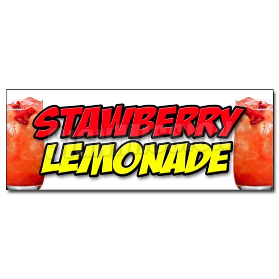 24" STRAWBERRY LEMONADE DECAL sticker ice cold refreshing homemade drink cool