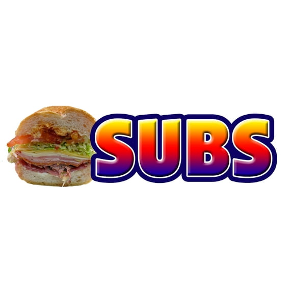 24" SUBS DECAL sticker submarine hero hoagie shop