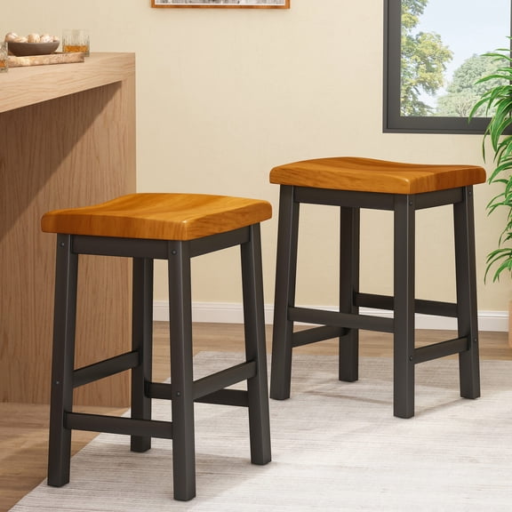 Sturdy and Comfortable - 24" Saddle Stools for Indoor Decor