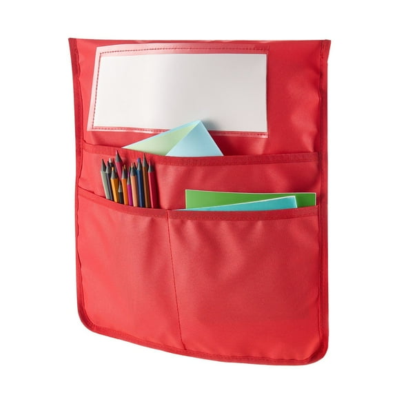 24 Seat Pockets for School Chairs, Colorful Classroom Storage with Name Tags