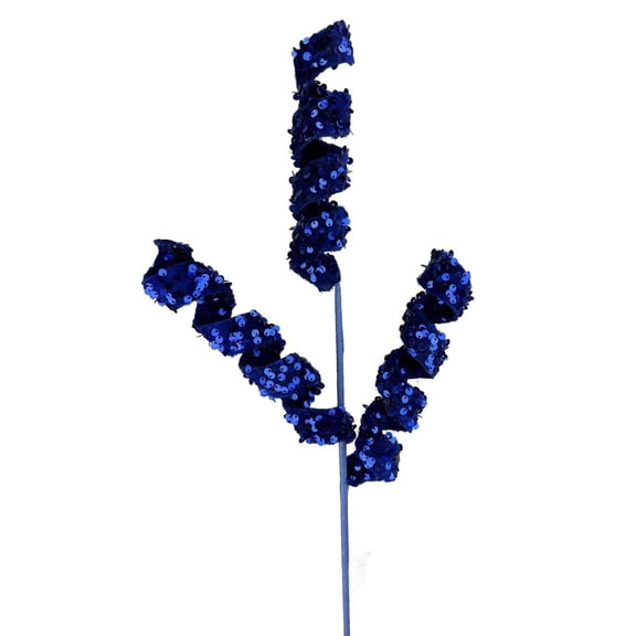 24" Sequin Velvet Curly Spray: Midnight Blue