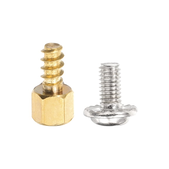 24 Set M3 x 4mm + 6mm Hex Motherboard Standoffs with Screw, Brass