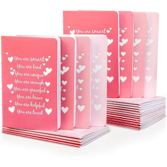 24 Set Valentines Mini Motivational Notebooks Bulk Valentine Favors Employee Appreciation Gifts Small Inspirational Pocket Notepad Gradual Color Journal for Staff Nurse Office Supplies