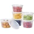 thumbnail image 1 of 24 Sets 16 oz. Plastic Deli Disposable Food Storage Containers With Airtight Lids, BPA Free | Stackable | Leakproof | Microwave | Dishwasher | Freezer Safe, 1 of 6