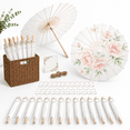 24 Sets 33 Inch White Paper Parasol Umbrella For Weddingese With ...
