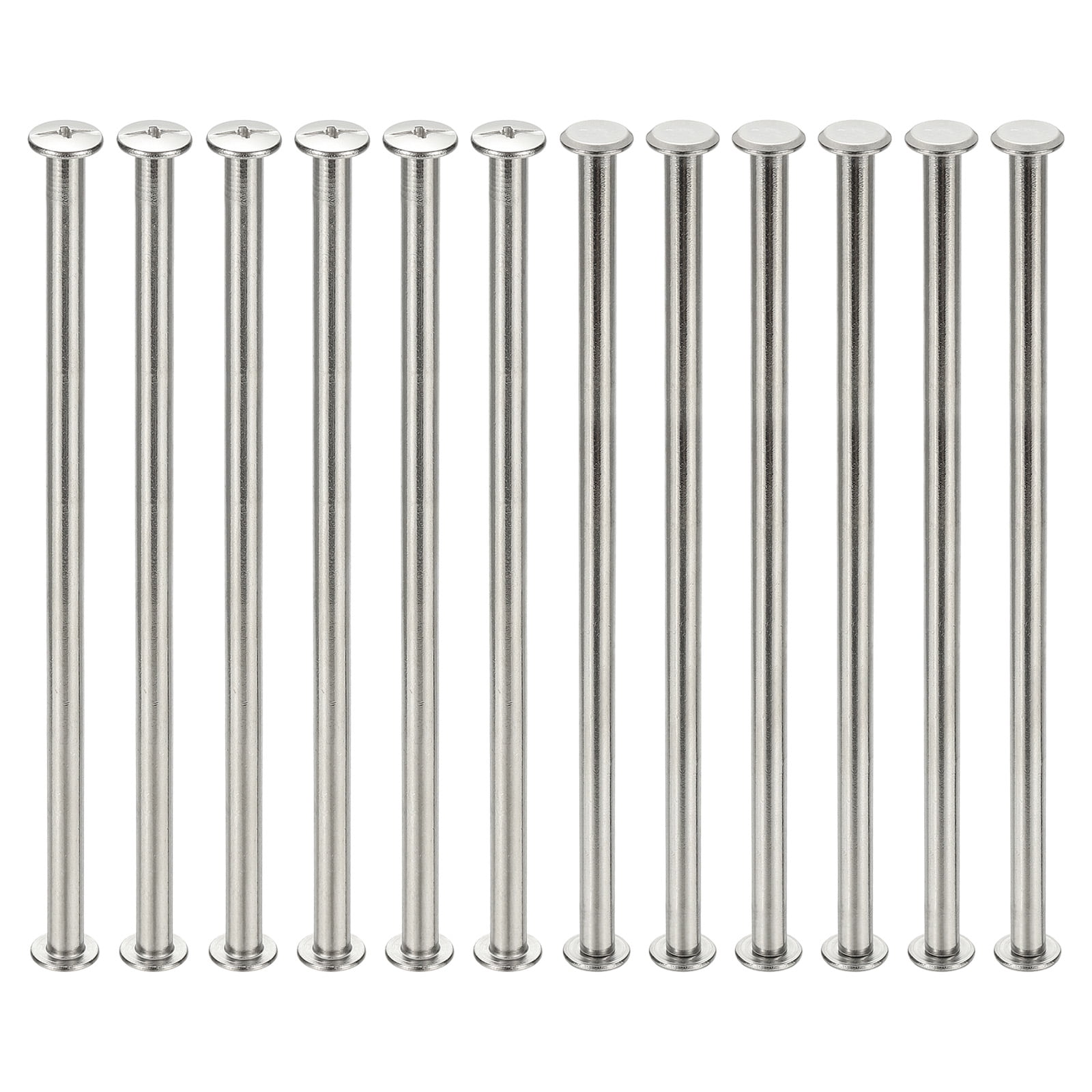 24 Sets Chicago Screws, 5x120mm(DxH) Chicago Screws Phillips Binding Post Screw Bolts Leather Rivets 304 Stainless Steel Fasteners for Leather Belt Scrapbook Photo Albums, Silver