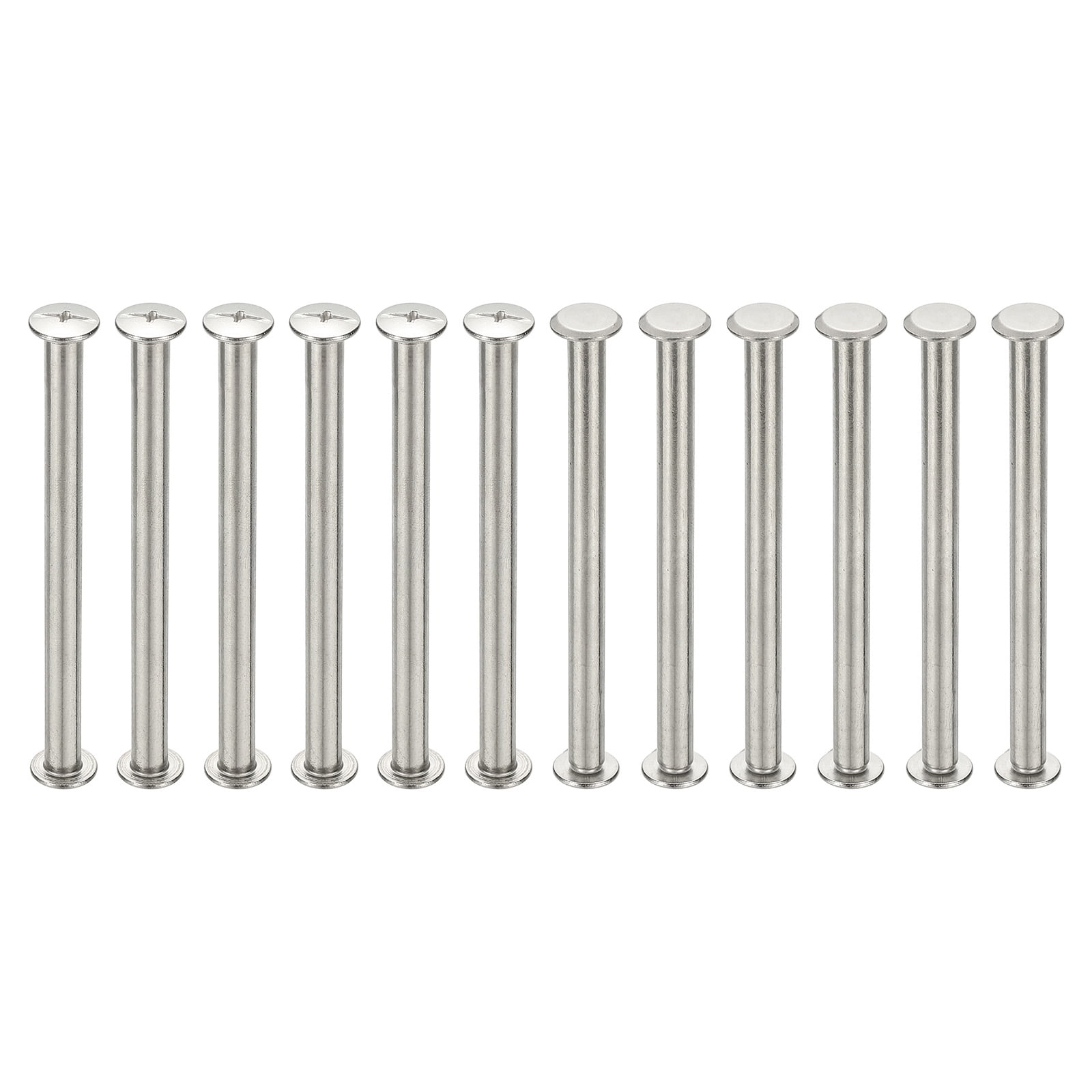 24 Sets Chicago Screws, 6x80mm DxH  Chicago Screws Phillips Binding Post Screw Bolts Leather Rivets 304 Stainless Steel Fasteners Leather Belt Scrapboo