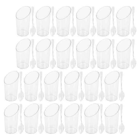TEHAUX Dessert Cups Transparent 24 Sets 1.6x1.6x3.3in