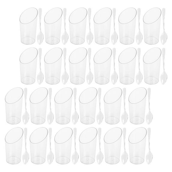 TEHAUX Dessert Cups Transparent 24 Sets 1.6x1.6x3.3in