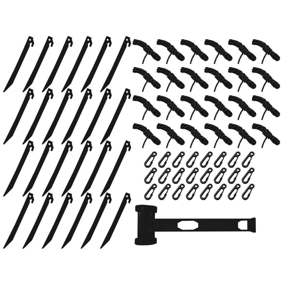 24 Sets Inflatable Stakes Replacement Yard Inflatable Plastic Stakes and Tethers for Christmas Lawn Tents Pegs Blow up Stakes for Inflatables Camping Tents Outdoor Camping Canopy(Black)