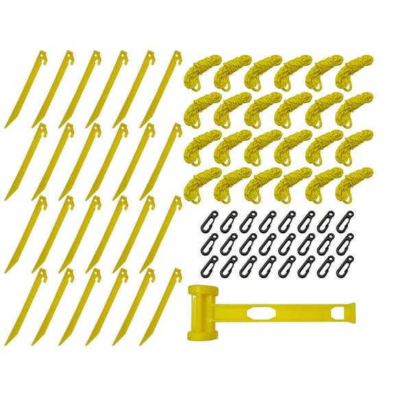 24 Sets Inflatable Stakes Replacement Yard Inflatable Plastic Stakes and Tethers for Christmas Lawn Tents Pegs Blow up Stakes for Inflatables Camping Tents Outdoor Camping Canopy(Yellow)
