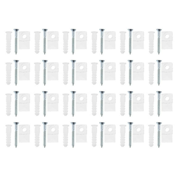 24 Sets Mirror Holder Clips Wine Cabinet Glass Clips Cabinet Mirror Hanging Kit