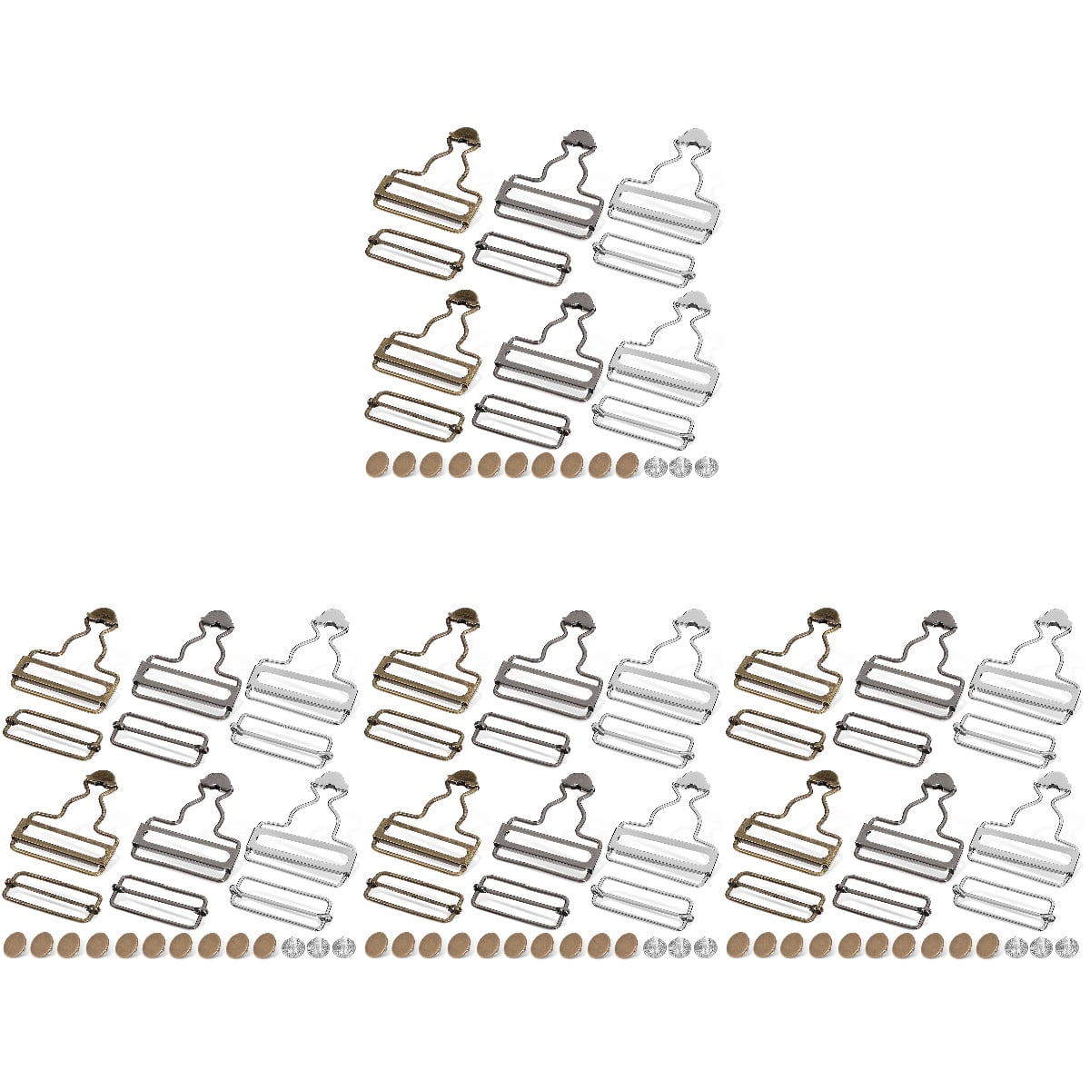 24 Sets  Overall Buckles Dungaree Buckles Adjustable Gourd Buckles with Buttons DIY Accessories for Garment Overalls Backpack