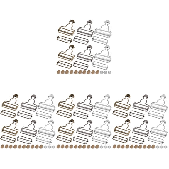 24 Sets Overall Buckles Dungaree Buckles Adjustable Gourd Buckles with Buttons DIY Accessories for Garment Overalls Backpack