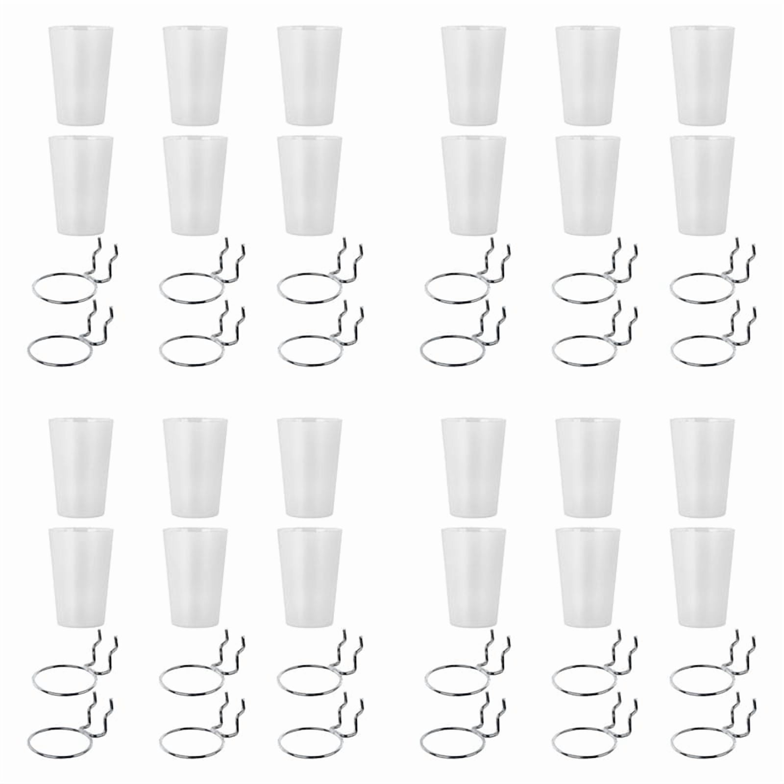 24 Sets Pegboard Bins with Rings Style Pegboard Hooks with Pegboard Cups Pegboard Cup Holder Accessories Transparent