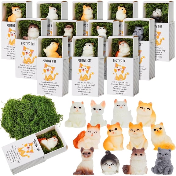 24 Sets Positive  Party Favors Mini  Figurines with Support Boxes Bulk Party Favors for Employee Coworker  Office End of  for Student Cute  Desk Decor
