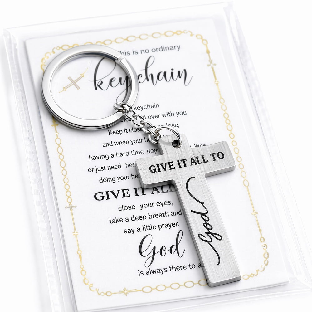 Cross Keychain Engraved 40 Bday