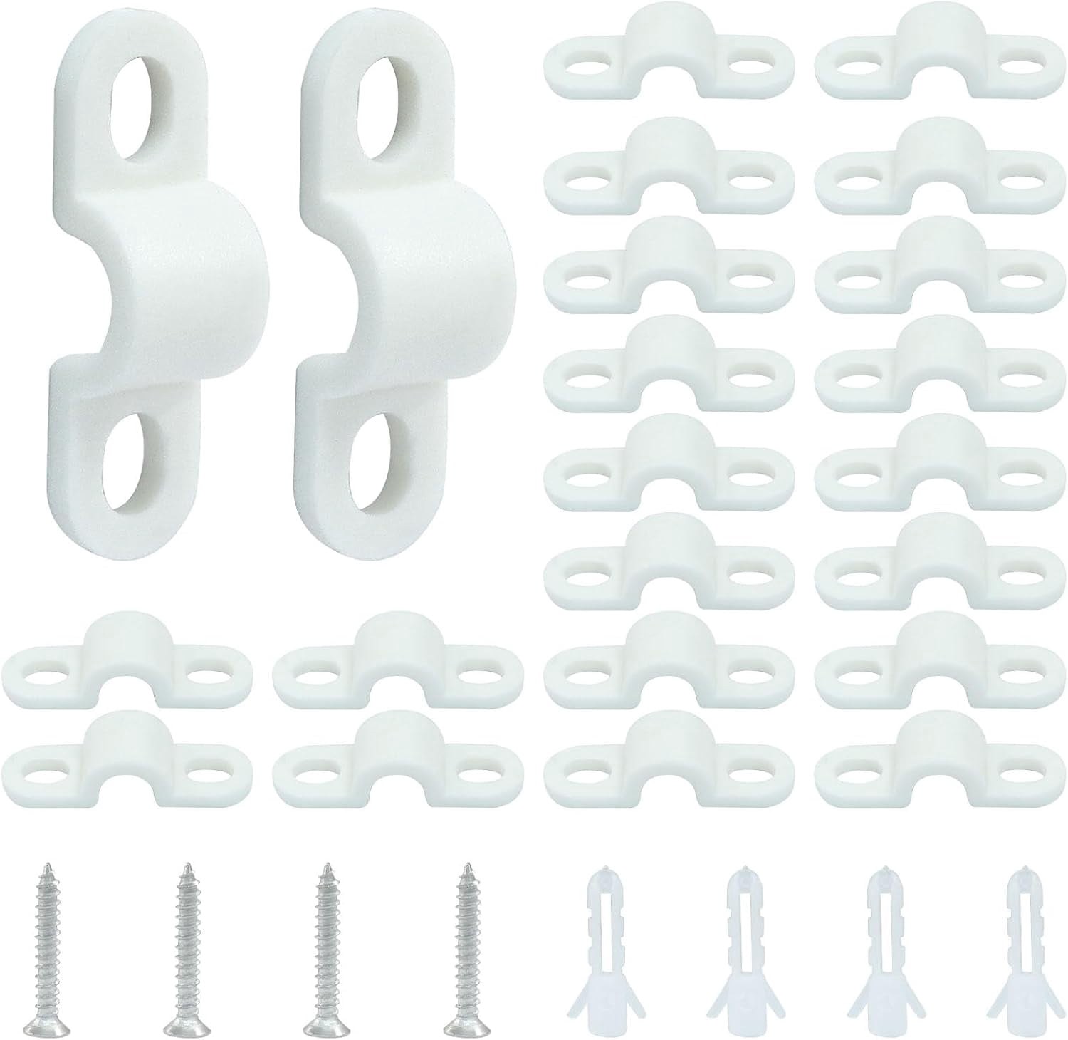 24 Sets Wire Shelf Loop Clips, White Shelf Clips with Screws and ...