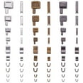 thumbnail image 1 of 60pcs 4 Size Metal Zipper Head Sliders Retainer Insertion Pin (12 Sets) 12 Pairs Zipper Top Stop Plug 12pcs Zipper Bottom Stopper, 1 of 6