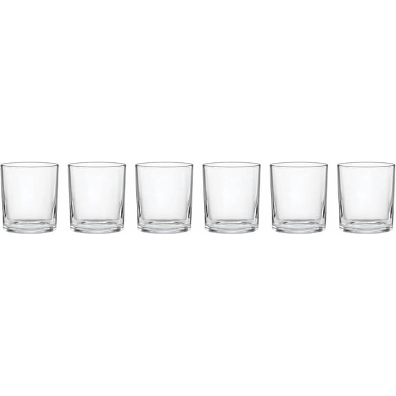24 Seven Clear Medium Glass Tumblers, 13.5oz, Set of 6