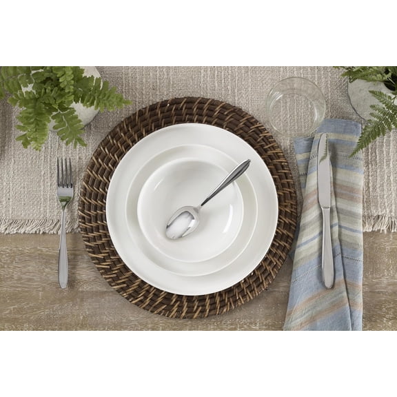 24 Seven White 18-Piece Dinnerware Set Service for 6 Porcelain Dishwasher Microwave Safe